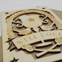 Felicitare din lemn - Well done Alljoy Design