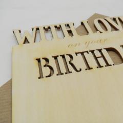 Felicitare din lemn - With Lover on your Birthday Alljoy Design