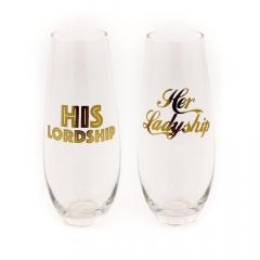 Set 2 pahare - His Lordship and Her Ladyship 140 ml