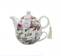 Ceainic cu cana - Floral Bouquet - Tea for One Lesser & Pavey