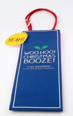 Punga cadou - Woo Hoo! Christmas Booze! 11x34cm