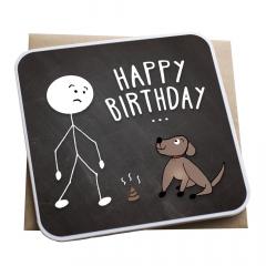 Felicitare - Happy Birthday Lanther Black