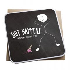 Felicitare - Shit happens Lanther Black