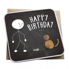 Felicitare - Happy Birthday Lanther Black