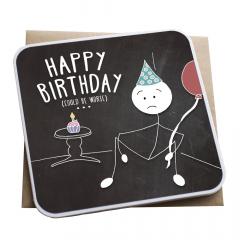 Felicitare - Happy Birthday Lanther Black