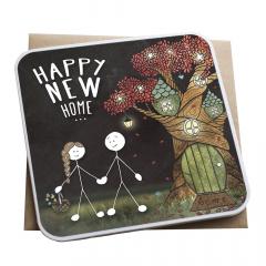Felicitare - Happy new home Lanther Black