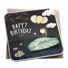 Felicitare - Happy Birthday Lanther Black
