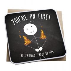 Felicitare - You're on fire Lanther Black