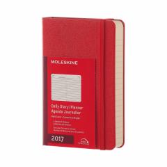 Agenda 2017 - Scarlet Red Pocket Daily Diary 12 Month Hard