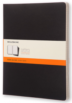 Set 3 caiete - Moleskine Cahier - XXL, Ruled - Black