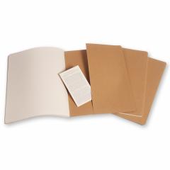 Set 3 caiete - Moleskine Cahier - XXL, Ruled - Kraft Brown