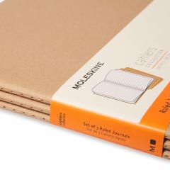 Set 3 caiete - Moleskine Cahier - XXL, Ruled - Kraft Brown