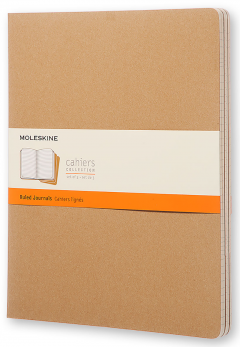 Set 3 caiete - Moleskine Cahier - XXL, Ruled - Kraft Brown