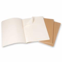Set 3 caiete - Moleskine Cahier - XXL, Plain - Kraft Brown
