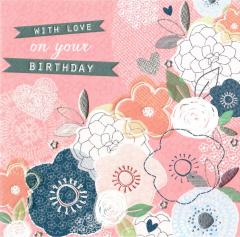 Felicitare - With love on your birthday Laura Darrington Design