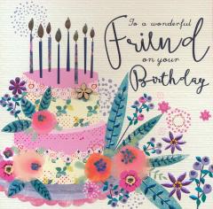 Felicitare - To a wonderful friend on your birthday Laura Darrington Design