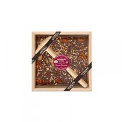 Ciocolata neagra in cutie de lemn Comptoir de Mathilde cu nuci