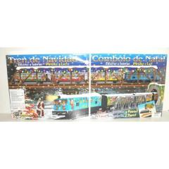 Trenulet electric de Craciun cu lumina, pod si tunel