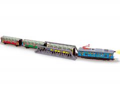 Trenulet electric de Craciun cu lumina, pod si tunel