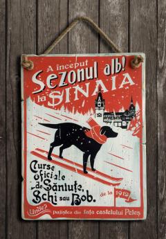 Decoratiune din lemn - A inceput Sezonul alb la Sinaia. Curse oficiale 1912