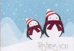 Felicitare - Wishing you a merry Christmas penguin