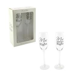 Set 2 pahare - Mrs & Mrs Right 150 ml