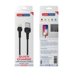 Cablu Lightning cu incarcare rapida Super TOUCH, negru