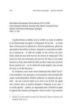 „Spune-mi că mă iubești...” Erich Maria Remarque - Marlene Dietrich