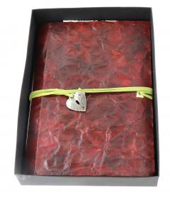 Jurnal - Heart, vintage cu aspect piele