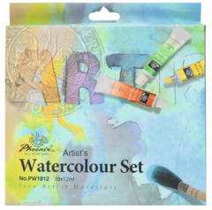 Set 18 culori acuarela Phoenix 12ml