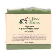 Sapun natural antiacneic - Argila Verde si Ulei de Neem 100g