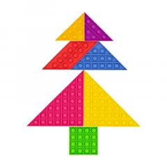 Jucarie antistres din silicon - Tangram Pop It - Cutie albastra