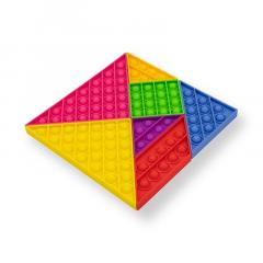 Jucarie antistres din silicon - Tangram Pop It - Cutie roz