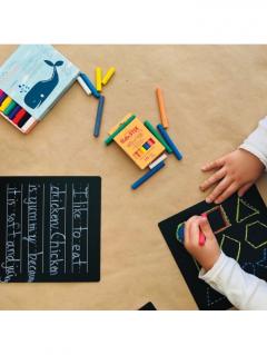 Set 5 planse reutilizabile si husa cu fermoar - Letters