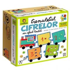Puzzle - Trenuletul Cifrelor Cu Efect Tactil, Montessori