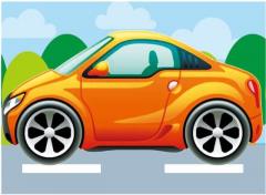 Goblen cu margele lipite - Small Car, 17x22 cm