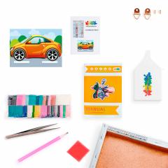 Goblen cu margele lipite - Small Car, 17x22 cm