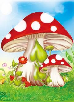 Goblen cu margele lipite - Fly Agaric Mushrooms, 17x22 cm