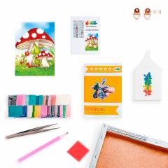 Goblen cu margele lipite - Fly Agaric Mushrooms, 17x22 cm