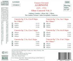 Albinoni: Oboe Concerti Vol. 3