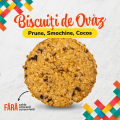 Biscuiti de ovaz cu prune, smochine, cocos