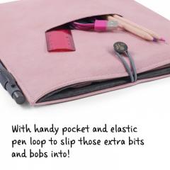 Husa pentru carte & accesorii roz pal - Bookaroo Books & Stuff Pouch