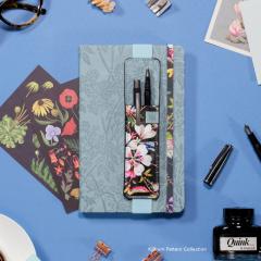 Semn de carte - Bookaroo Pen Pouch - V&A Kilburn Black Floral