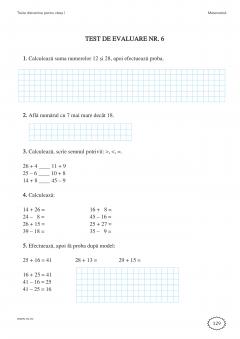 Teste distractive de limba romana si matematica - Clasa I