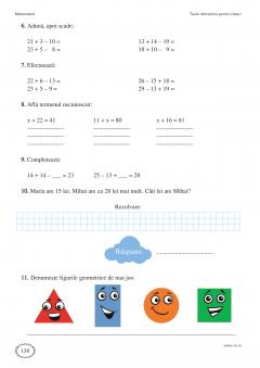 Teste distractive de limba romana si matematica - Clasa I