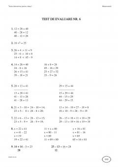 Teste distractive de limba romana si matematica - Clasa I