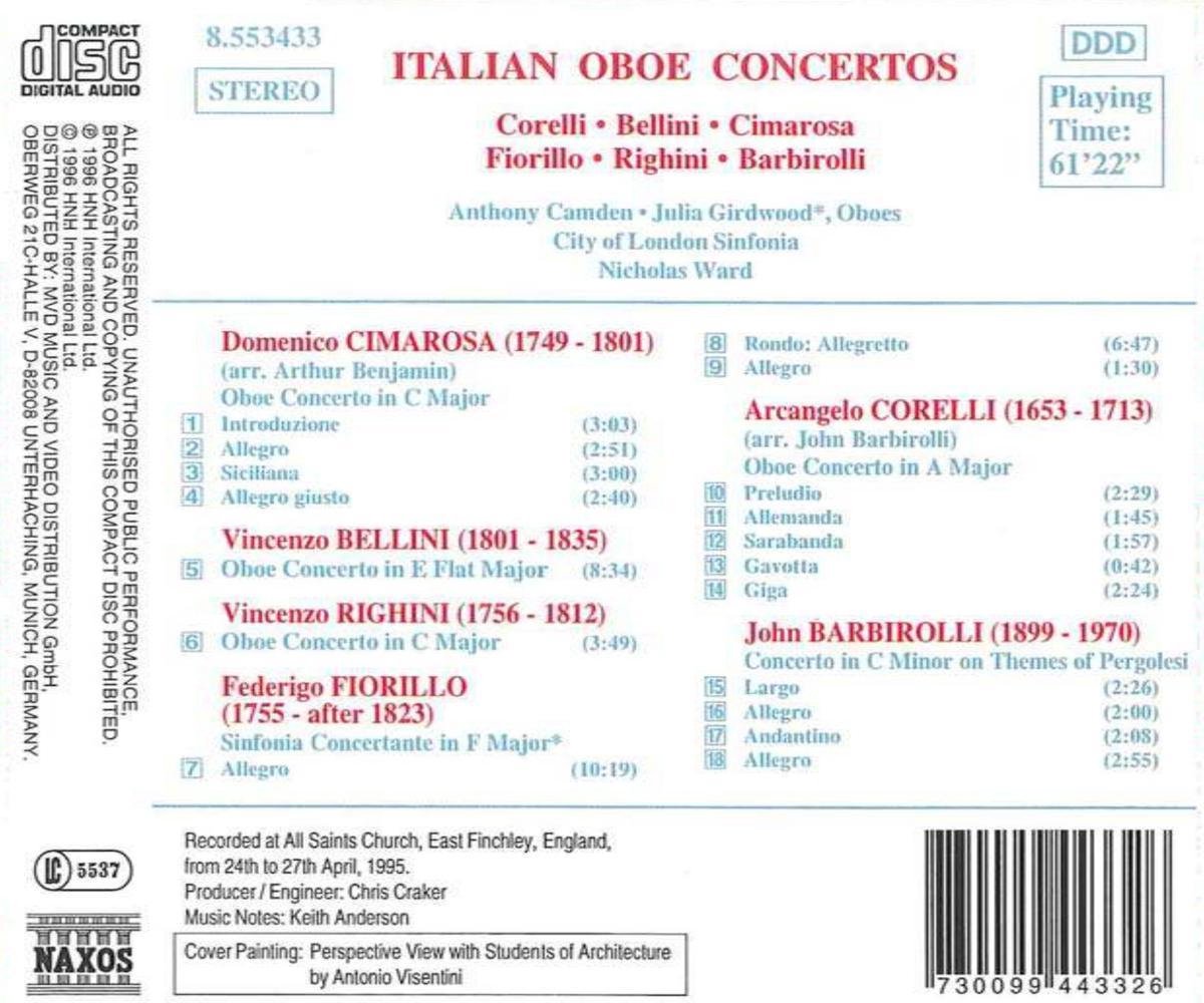 Italian Oboe Concertos John Barbirolli, Anthony Camden, Domenico