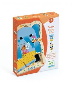 Puzzle educativ - Lucky & Co, 3 Layer Wooden Puzzle