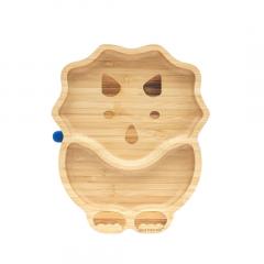 Farfurie - Bambus - Dinozaur - Albastru