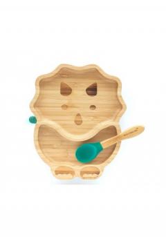 Farfurie - Bambus - Dinozaur - Verde